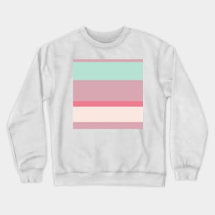 A solid palette of Pale Chestnut, Powder Blue, Very Light Pink and Light Coral stripes. Crewneck Sweatshirt
